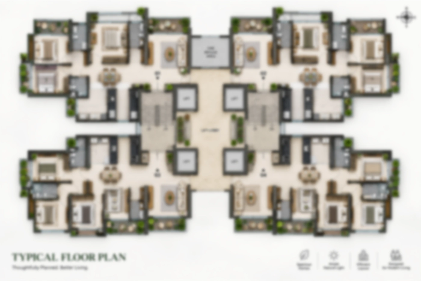 Typical Floor Plan of Krisala × Hiranandani Township Phase 3